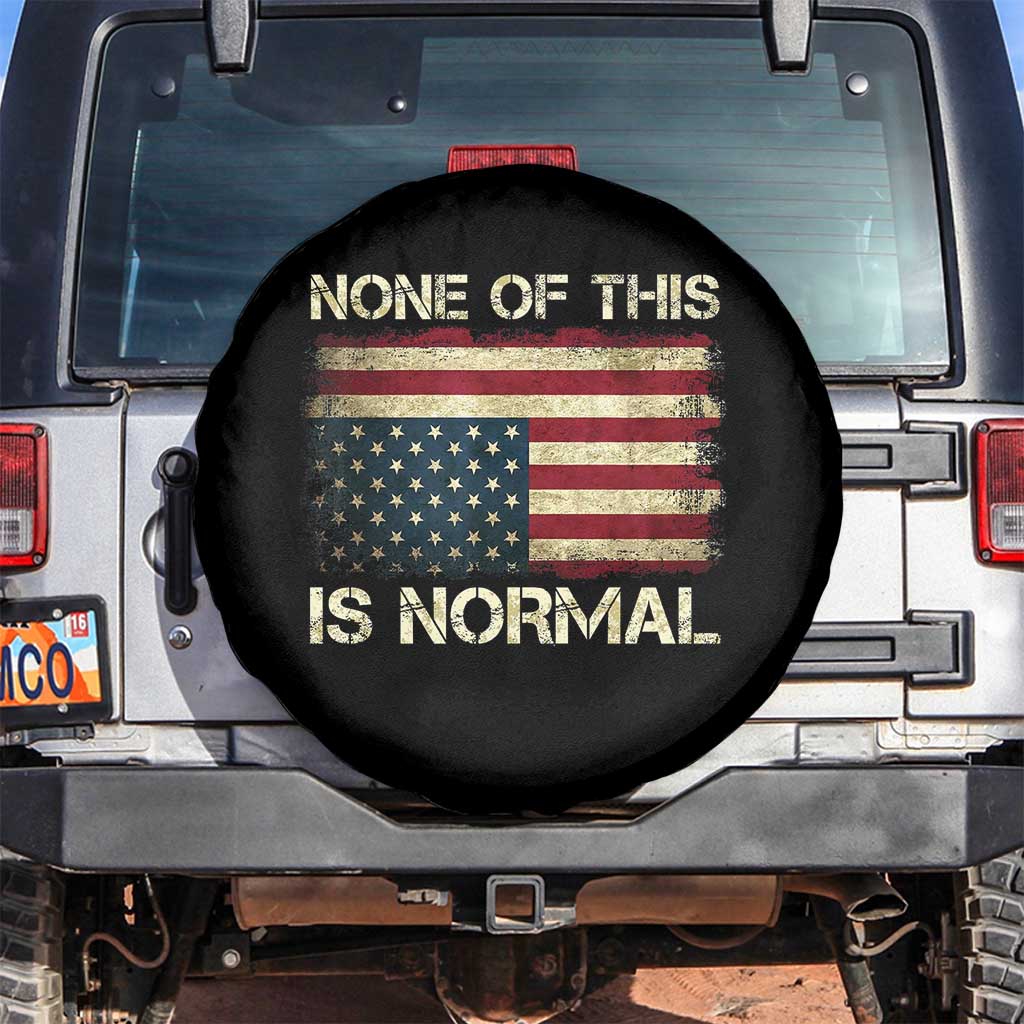 None of This Is Normal Spare Tire Cover Retro Upside Down American Flag
