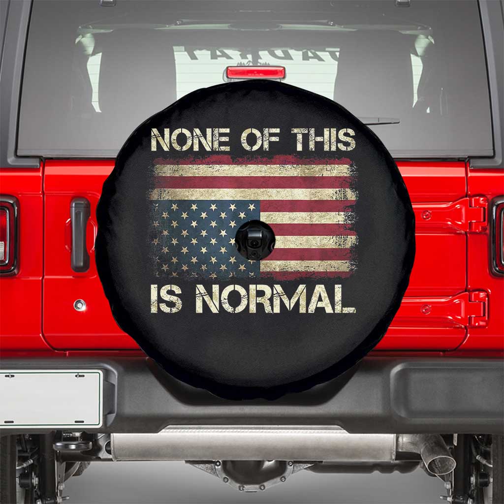 None of This Is Normal Spare Tire Cover Retro Upside Down American Flag