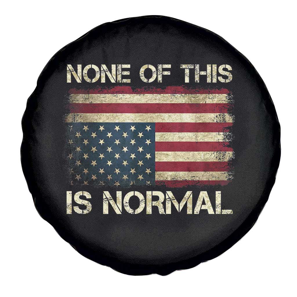 None of This Is Normal Spare Tire Cover Retro Upside Down American Flag