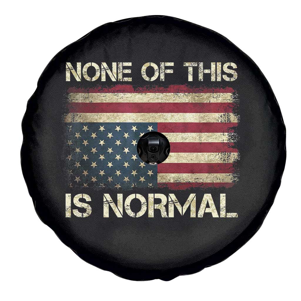 None of This Is Normal Spare Tire Cover Retro Upside Down American Flag