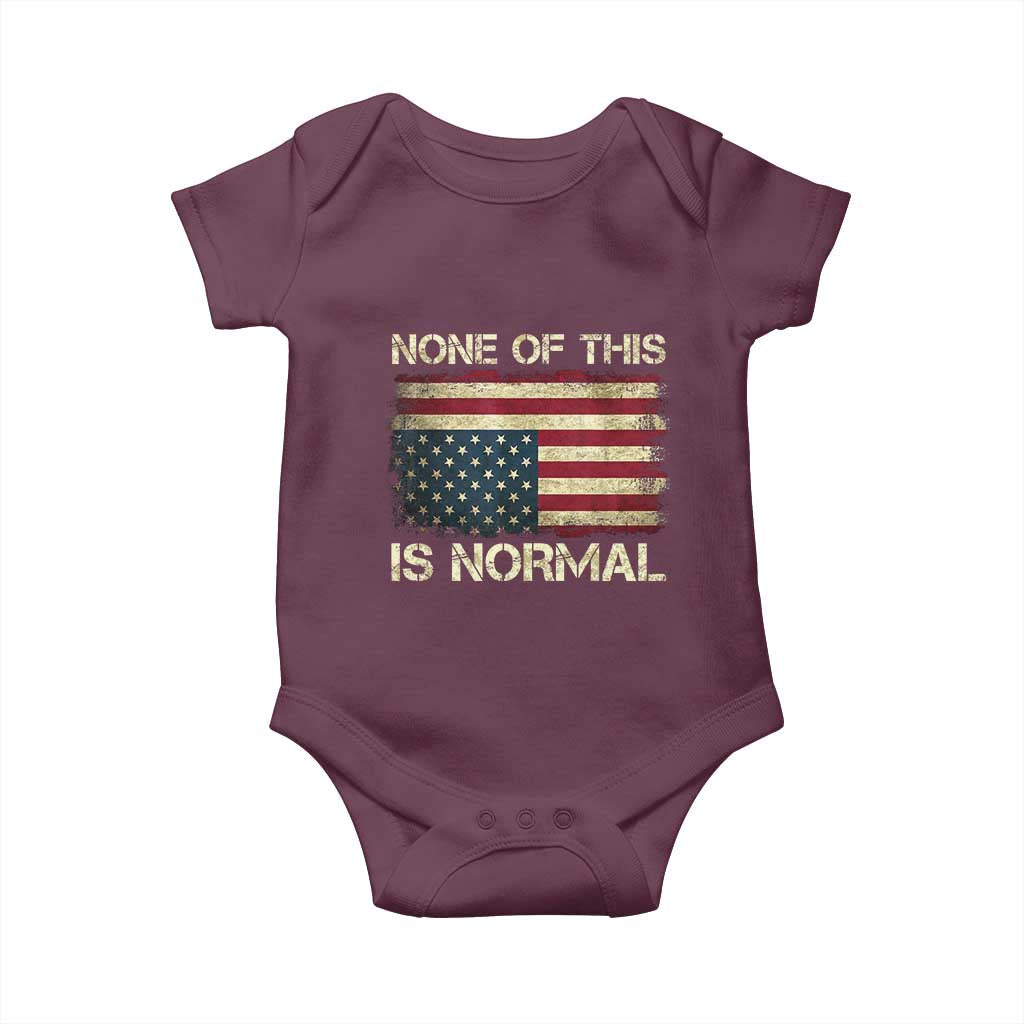 None of This Is Normal Baby Onesie Retro Upside Down American Flag