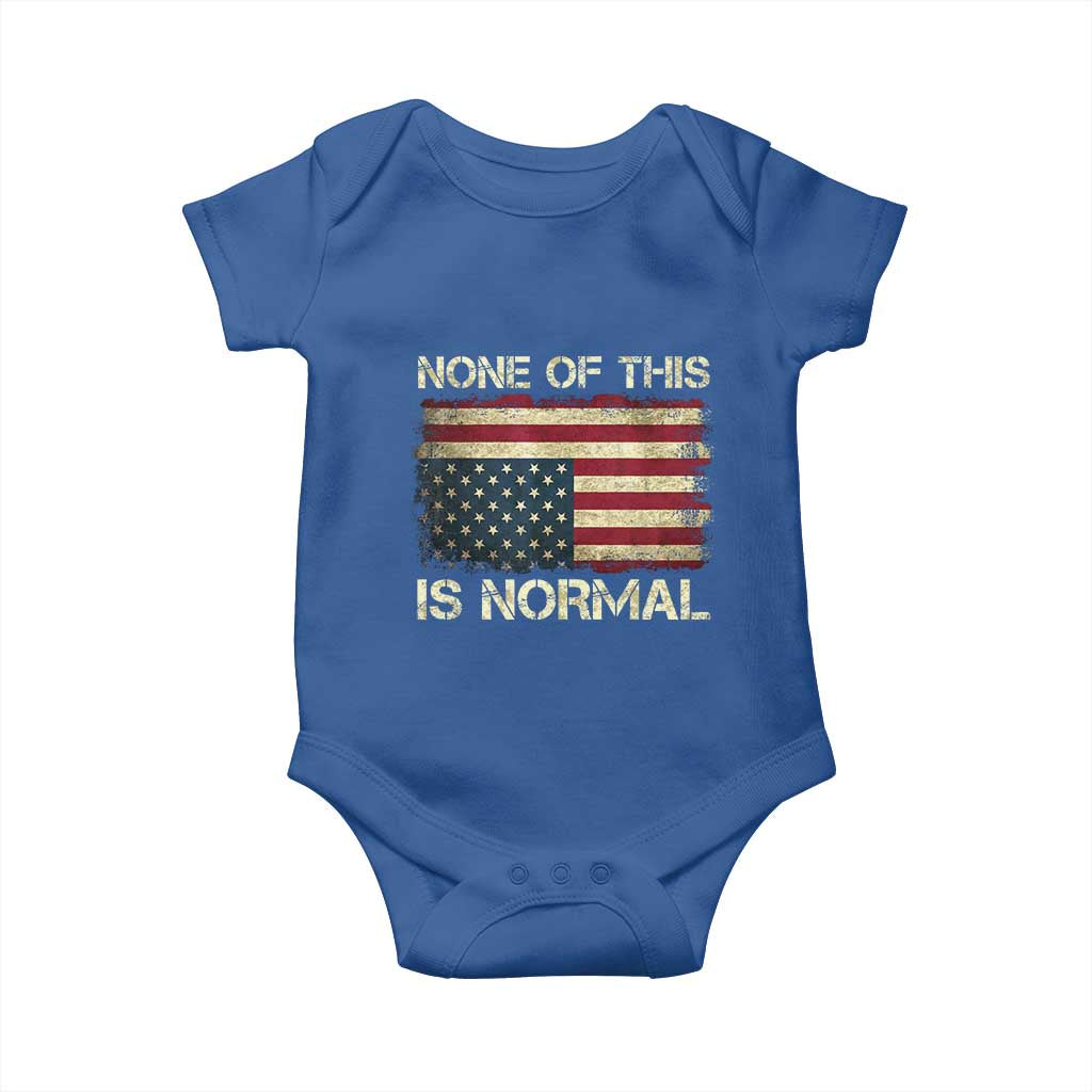 None of This Is Normal Baby Onesie Retro Upside Down American Flag
