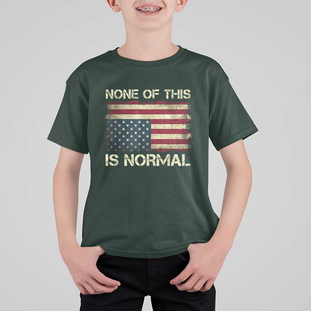 None of This Is Normal T Shirt For Kid Retro Upside Down American Flag