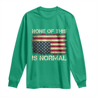 None of This Is Normal Long Sleeve Shirt Retro Upside Down American Flag
