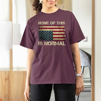 None of This Is Normal T Shirt For Women Retro Upside Down American Flag