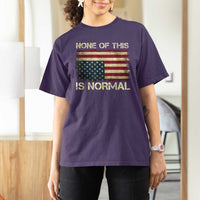 None of This Is Normal T Shirt For Women Retro Upside Down American Flag