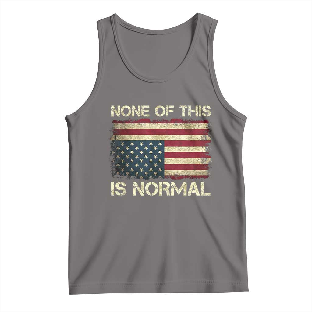 None of This Is Normal Tank Top Retro Upside Down American Flag