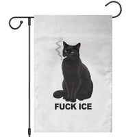 Fck Ice Smoking Cat Garden Flag Subtle FDT Black Cat Meme