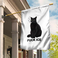 Fck Ice Smoking Cat Garden Flag Subtle FDT Black Cat Meme