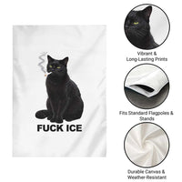 Fck Ice Smoking Cat Garden Flag Subtle FDT Black Cat Meme
