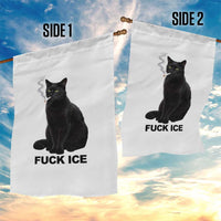 Fck Ice Smoking Cat Garden Flag Subtle FDT Black Cat Meme