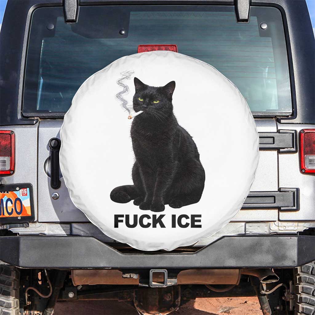 Fck Ice Smoking Cat Spare Tire Cover Subtle FDT Black Cat Meme