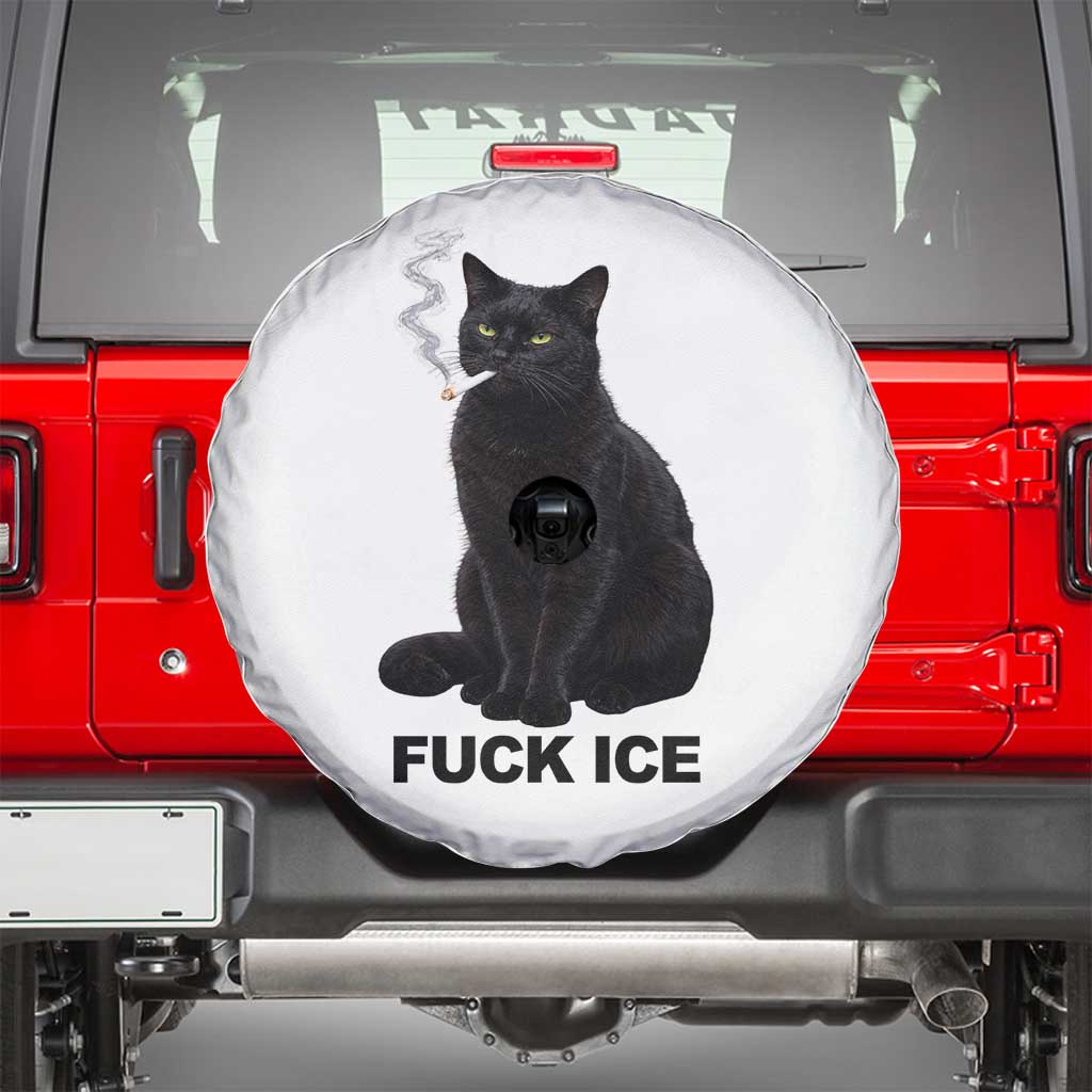Fck Ice Smoking Cat Spare Tire Cover Subtle FDT Black Cat Meme