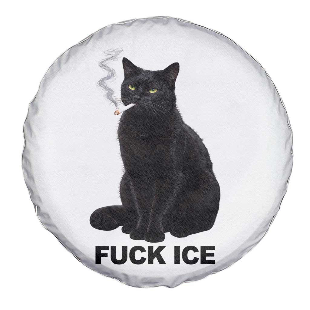 Fck Ice Smoking Cat Spare Tire Cover Subtle FDT Black Cat Meme