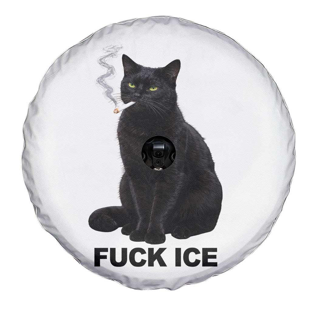 Fck Ice Smoking Cat Spare Tire Cover Subtle FDT Black Cat Meme