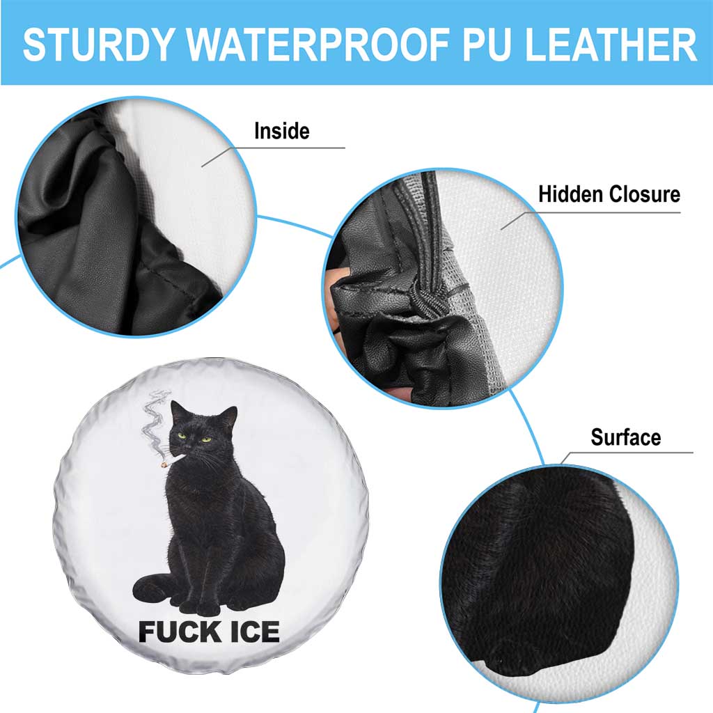 Fck Ice Smoking Cat Spare Tire Cover Subtle FDT Black Cat Meme