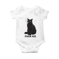 Fck Ice Smoking Cat Baby Onesie Subtle FDT Black Cat Meme