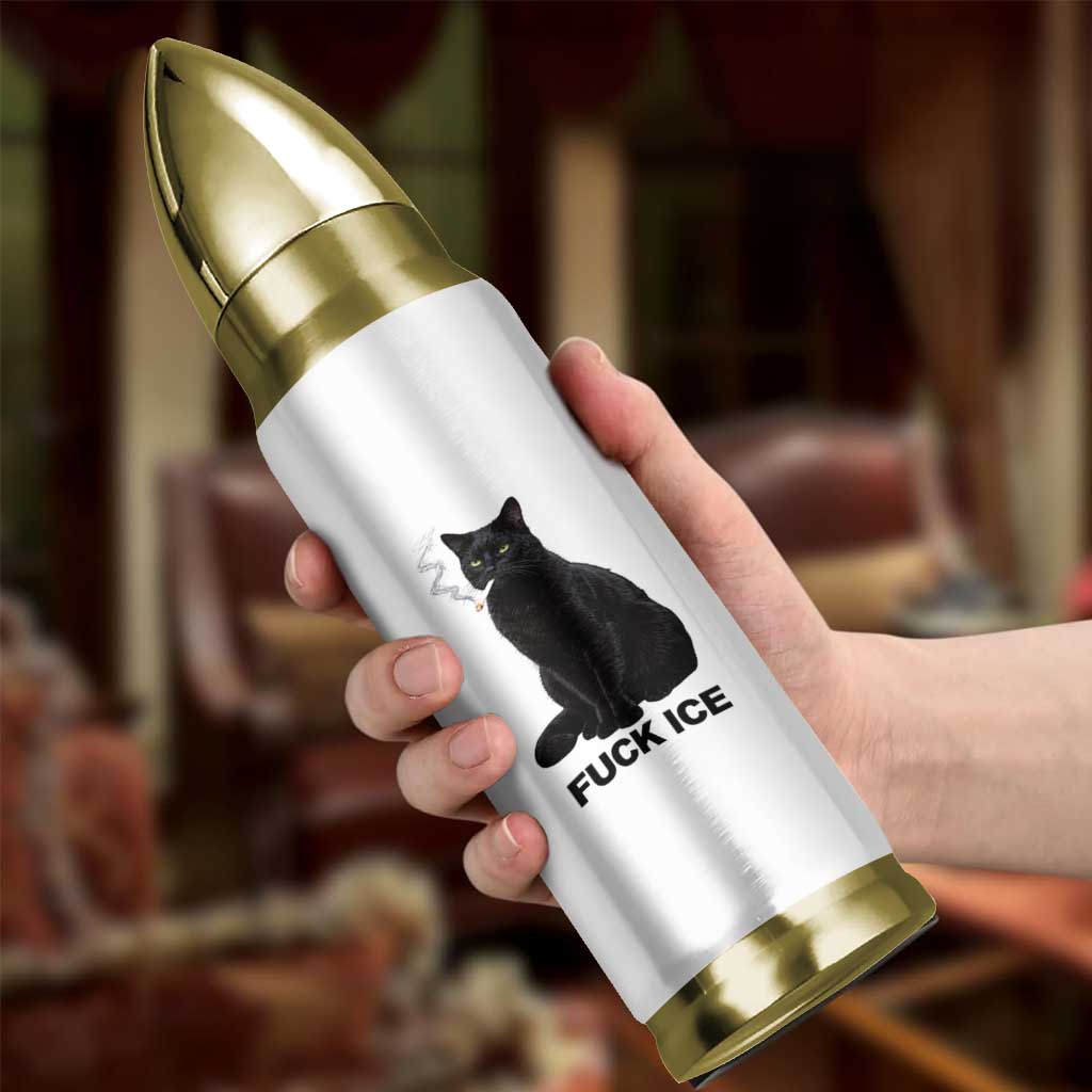 Fck Ice Smoking Cat Bullet Tumbler Subtle FDT Black Cat Meme