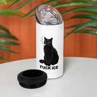 Fck Ice Smoking Cat 4 in 1 Can Cooler Tumbler Subtle FDT Black Cat Meme