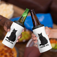 Fck Ice Smoking Cat 4 in 1 Can Cooler Tumbler Subtle FDT Black Cat Meme