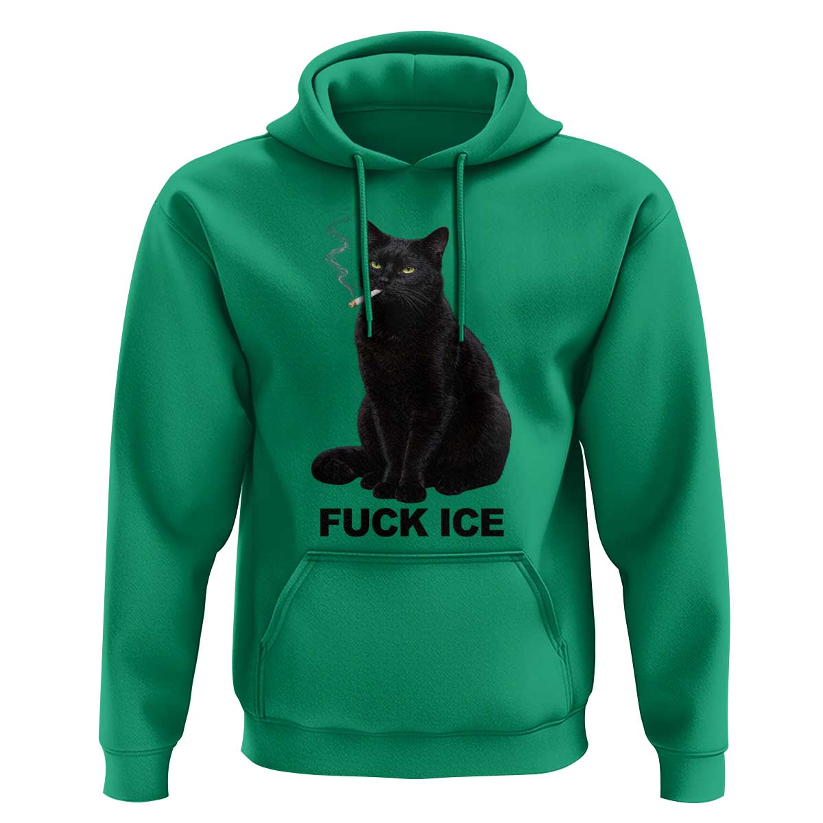 Fck Ice Smoking Cat Hoodie Subtle FDT Black Cat Meme