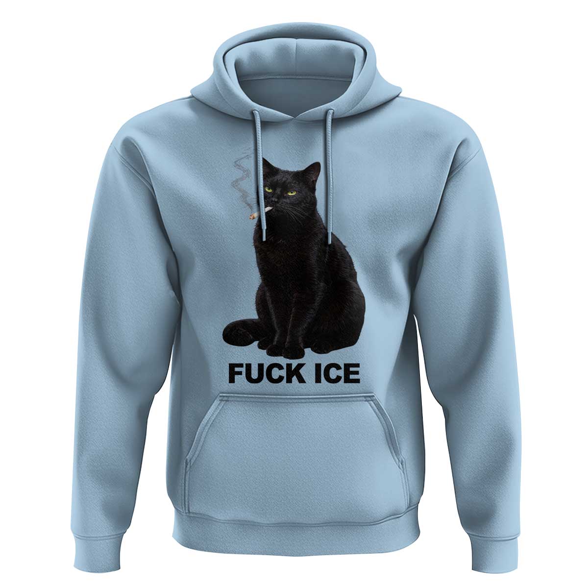 Fck Ice Smoking Cat Hoodie Subtle FDT Black Cat Meme