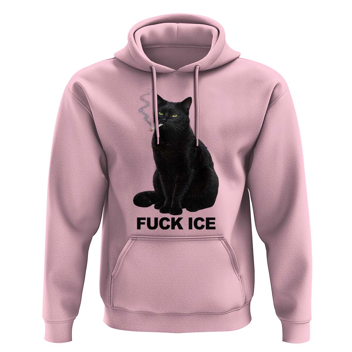 Fck Ice Smoking Cat Hoodie Subtle FDT Black Cat Meme