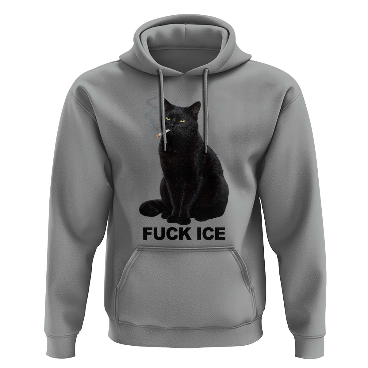 Fck Ice Smoking Cat Hoodie Subtle FDT Black Cat Meme
