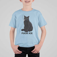 Fck Ice Smoking Cat T Shirt For Kid Subtle FDT Black Cat Meme