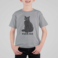 Fck Ice Smoking Cat T Shirt For Kid Subtle FDT Black Cat Meme