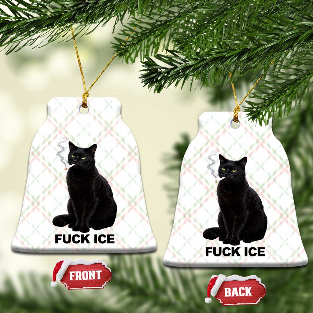 Fck Ice Smoking Cat Ceramic Ornament Subtle FDT Black Cat Meme