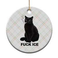 Fck Ice Smoking Cat Ceramic Ornament Subtle FDT Black Cat Meme