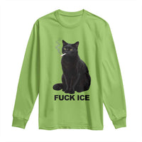 Fck Ice Smoking Cat Long Sleeve Shirt Subtle FDT Black Cat Meme