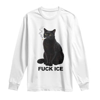 Fck Ice Smoking Cat Long Sleeve Shirt Subtle FDT Black Cat Meme