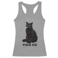 Fck Ice Smoking Cat Racerback Tank Top Subtle FDT Black Cat Meme