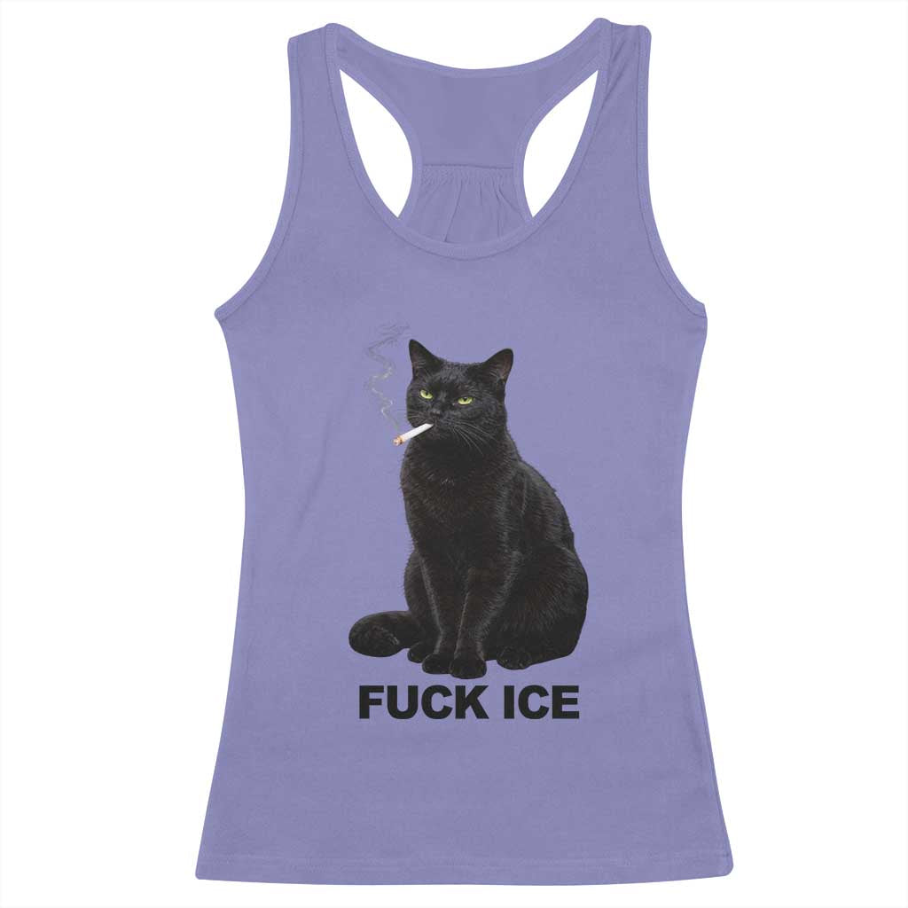 Fck Ice Smoking Cat Racerback Tank Top Subtle FDT Black Cat Meme