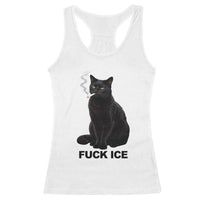 Fck Ice Smoking Cat Racerback Tank Top Subtle FDT Black Cat Meme