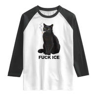 Fck Ice Smoking Cat Raglan Shirt Subtle FDT Black Cat Meme