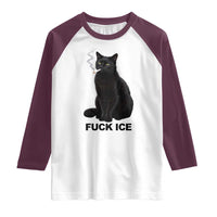Fck Ice Smoking Cat Raglan Shirt Subtle FDT Black Cat Meme