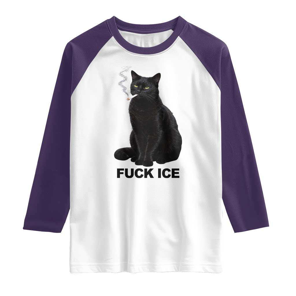 Fck Ice Smoking Cat Raglan Shirt Subtle FDT Black Cat Meme