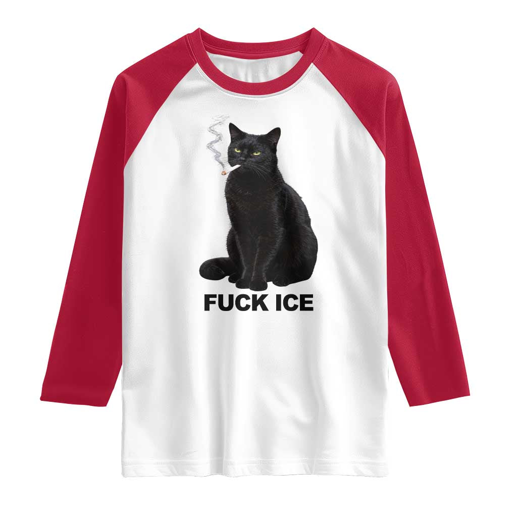 Fck Ice Smoking Cat Raglan Shirt Subtle FDT Black Cat Meme