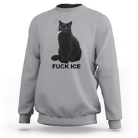 Fck Ice Smoking Cat Sweatshirt Subtle FDT Black Cat Meme