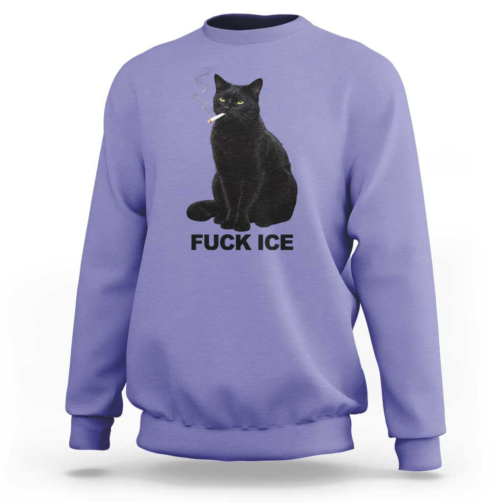 Fck Ice Smoking Cat Sweatshirt Subtle FDT Black Cat Meme