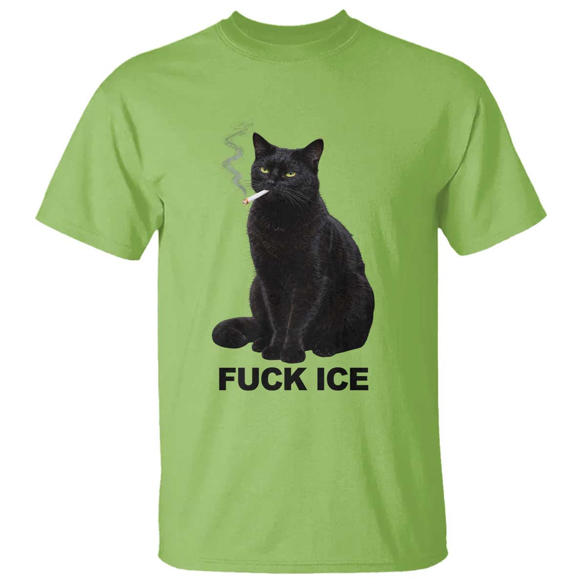 Fck Ice Smoking Cat T Shirt Subtle FDT Black Cat Meme