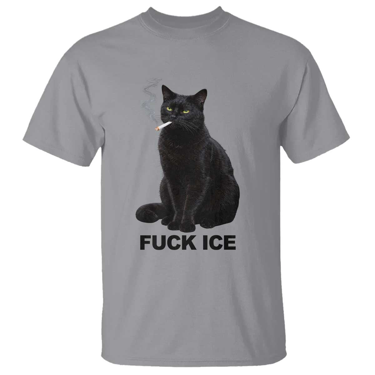 Fck Ice Smoking Cat T Shirt Subtle FDT Black Cat Meme