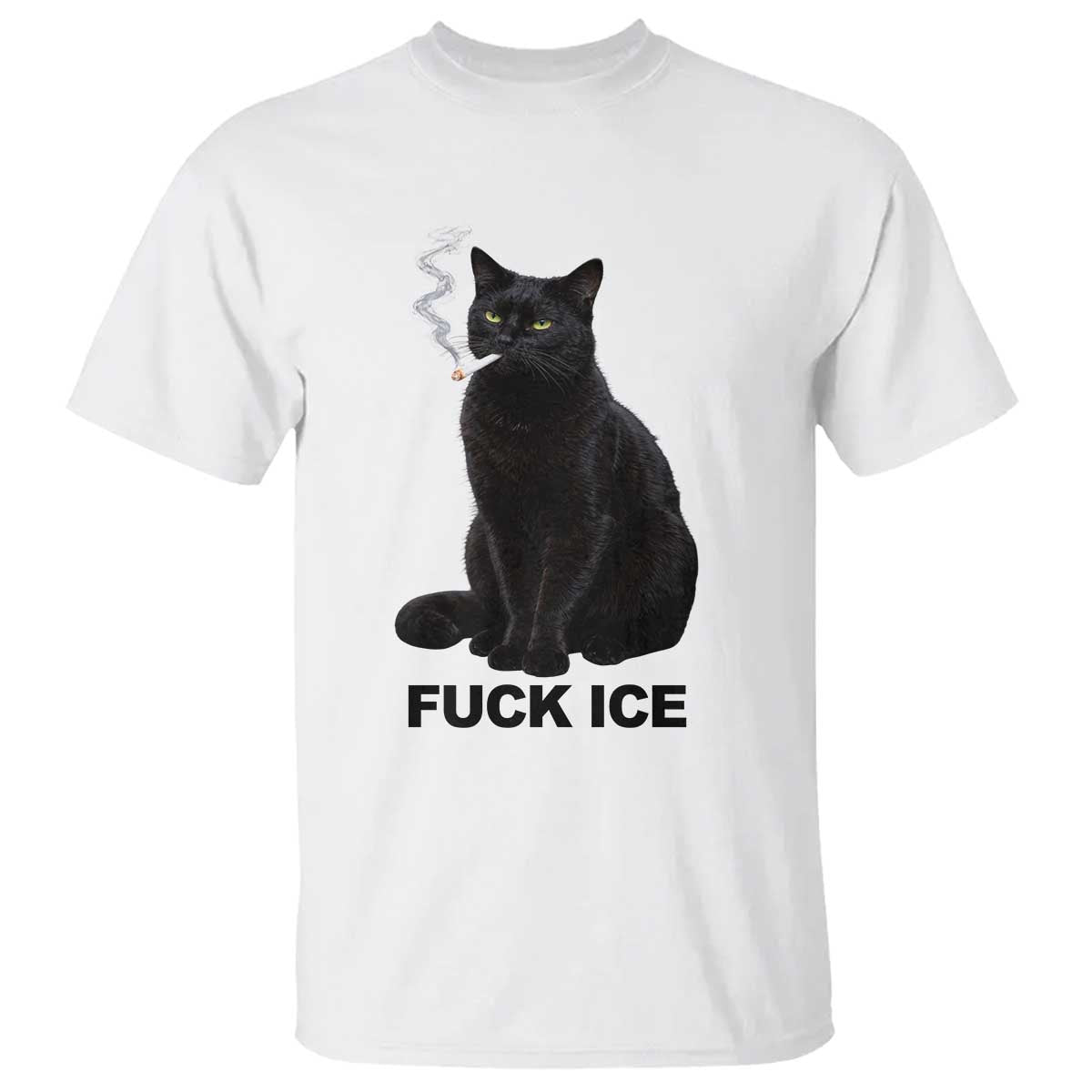 Fck Ice Smoking Cat T Shirt Subtle FDT Black Cat Meme