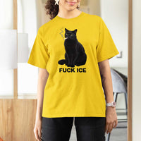 Fck Ice Smoking Cat T Shirt For Women Subtle FDT Black Cat Meme