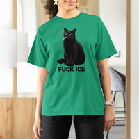 Fck Ice Smoking Cat T Shirt For Women Subtle FDT Black Cat Meme