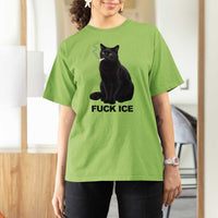 Fck Ice Smoking Cat T Shirt For Women Subtle FDT Black Cat Meme