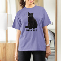 Fck Ice Smoking Cat T Shirt For Women Subtle FDT Black Cat Meme